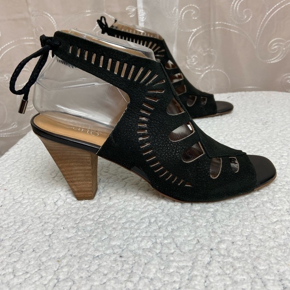 Franco Sarto Strap Lace up Peek A Boo Heels, 8.5 - Picture 3 of 12